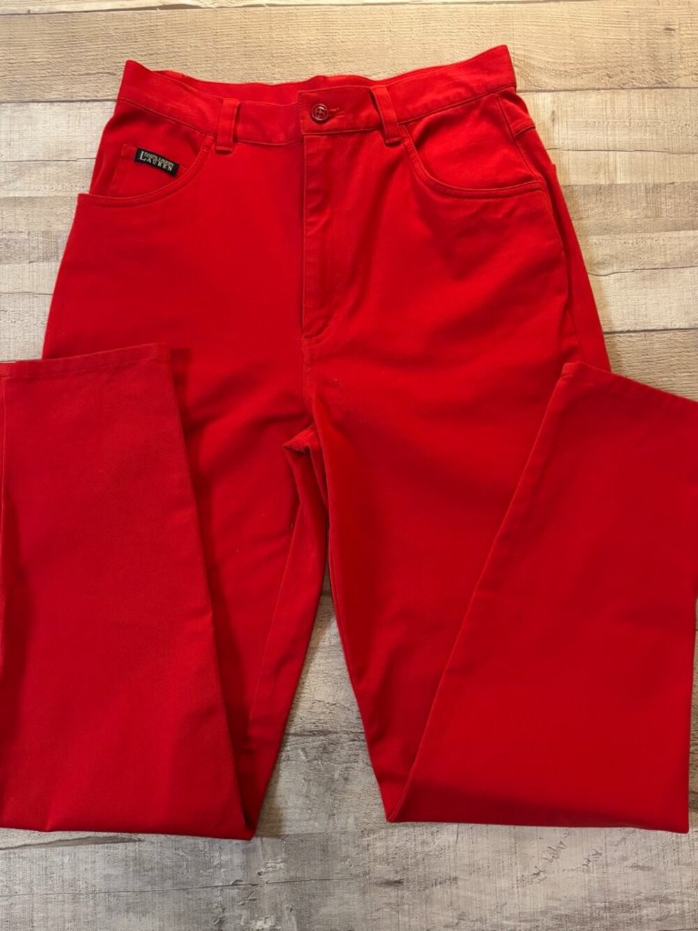Lauren Ralph Lauren Women’s Red Stretch Pants Size 6 Cotton Blend 5-Pocket